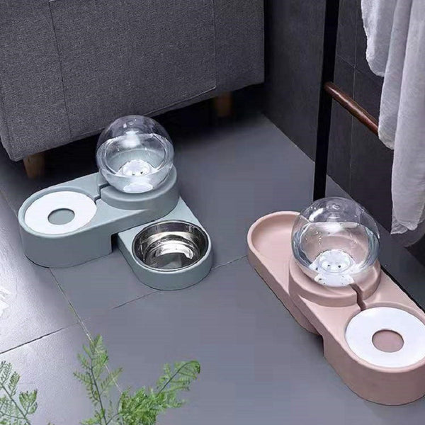 Large Pet Feeder with Automatic Drinking Fountain & Water Dispenser 